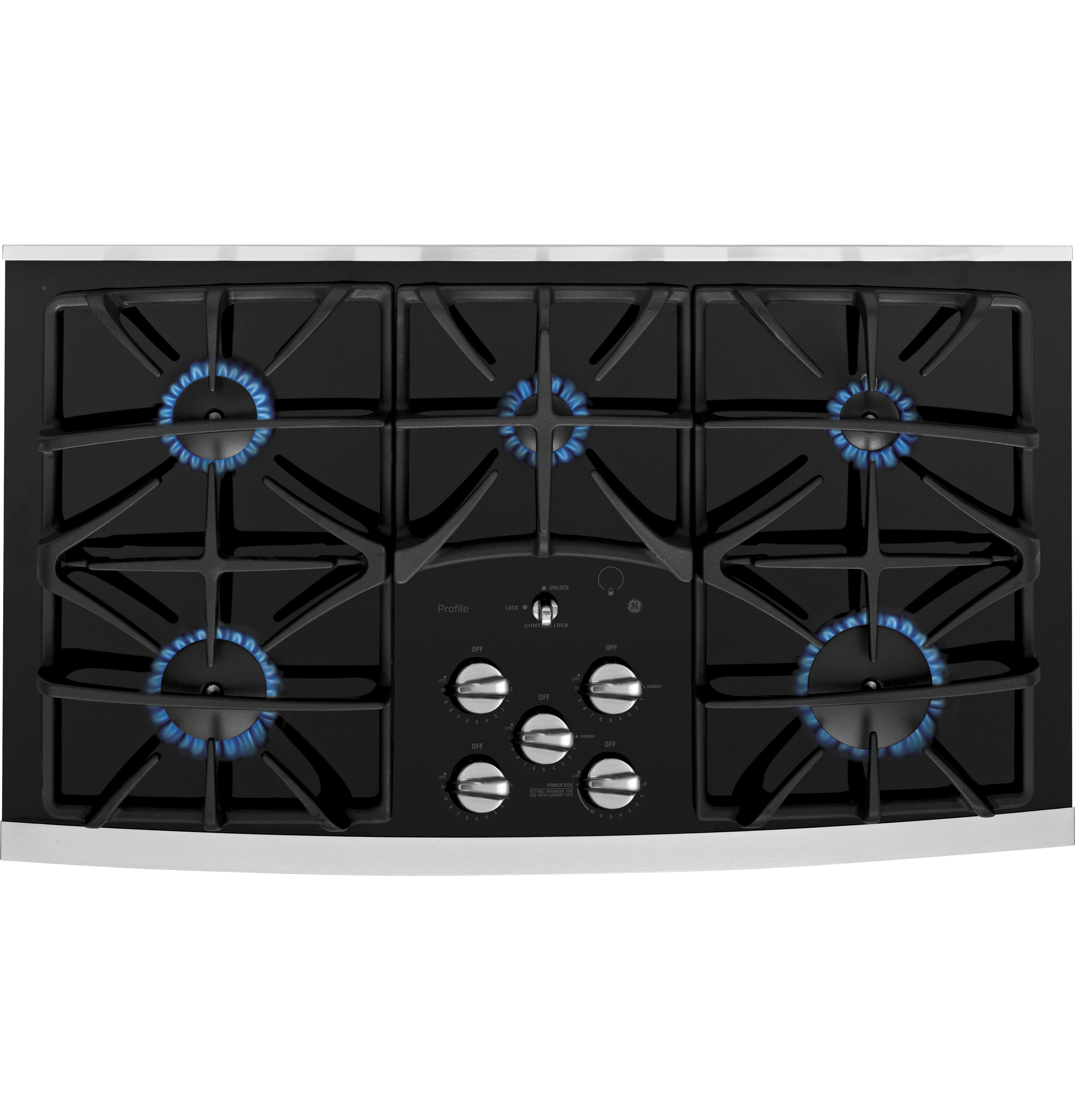 GE Profile JGP970SEKSS 36 in. Gas Cooktop with 5 Sealed Burners, ADA